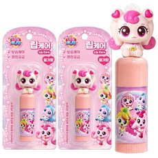 캐치티니핑 캐릭터 어린이 립케어 무색 피규어 립밤 딸기향, 3.8g, 하츄핑, 2개