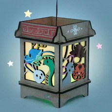 동물 십이지신 무드등 LED 조명 만들기 키트 1인용 과학놀이키트 자연과학완구 관찰, 1개