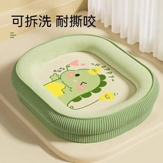 狗窩 四季通用 可拆洗 耐抓咬 寵物窩 睡墊, 1個, 恐龍四季護頸窩耐抓咬 可拆洗,小號-29*28cm建議2斤內, 恐龍