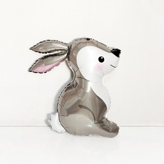바로이벤트 아기 토끼 풍선 생일파티풍선 백일 은박풍선, 1개, 연그레이