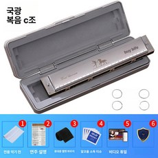 24홀하모니카 다성 하모니카 초보 악기, 1개, 실버C조 초보 추천+자습 패키지+동영상, 기본 모델명/품번