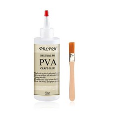 PVA 글루 북 바인딩 PH 중성 PVA 접착제 전문가용 강도 무산 책 접착제 투명 건조 및 유연성 유지 책 수리 프레임 및 공예에 사용 | 종이에 안전 4온스, 2