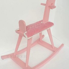 원목 흔들목마 조카선물 시소 A 어린이집 유니콘 의자, 1개, C. 분홍색 테두리