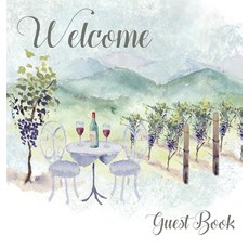 Vineyard themed Guest Book vacation home comments book holiday home visitor book to sign Hardcover, Lulu and Bell, English, 9781839900808