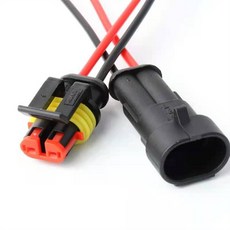 자동차 방수하네스 W-2P 18cm 방수커넥터 자동차하네스 UL VW-1 난연전선 CE ROHS IP67 인증, 1개
