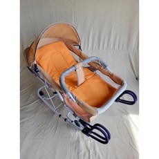 恩寶 坐臥六段可調加寬彈床 / 坐臥式雙管彈力搖床 附蚊帳 台灣製, 桔色（只能宅配，無法超取）