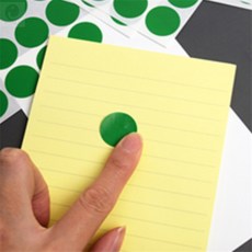 보따제이 원형스티커 19mm 사무용스티커 다꾸스티커 불량화살표스티커, 녹색