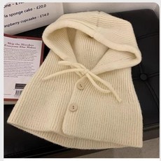 台灣本土貨 巴拉剋拉法帽子女帽子圍脖一體顯臉小護耳毛綫針織帽保暖, 希望色, 1個