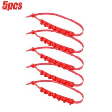 미끄럼 방지 스노우 체인 오토바이 자전거 바퀴 타이어 케이블 타이 도로, 5. 5pcs Red, 5개
