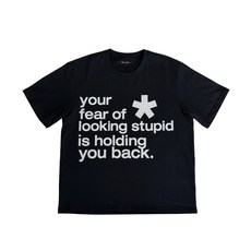 DENAGE 레터링 오버사이즈 그래픽 티셔츠 블랙 0389 278982