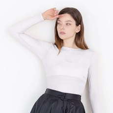 AVAVE 여성 메쉬 라운드넥 냉감 이너웨어 골프 파크골프 쿨 티셔츠 화이트