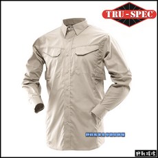 TRU-SPEC 24-7 超輕量戰術長袖襯衫 迷彩服勤務服工作服戰術特勤服軍警服, 卡其色,L, 1個