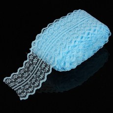 10 yard/lot 45mm 레이스 리본 레이스 트림 패브릭 소박한 웨딩 장식 손수 수 놓은 봉제 의류 드레스 diy 재료, 하늘빛, 1개