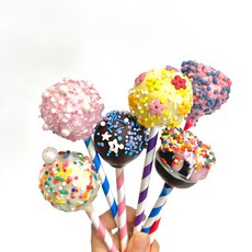 동글 케이크팝 팝시클 파티데코음식 케이터링 답례품 유치원 생일 기업단체 케이크만들기 기념일, 1개