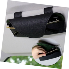 가죽안경홀더 세련된 디자인 고급스러운 소재 안경 케이스 소중한 아이템 보호용 소형 필수품, 1개, 차량용 가죽선글라스케이스(베이지)