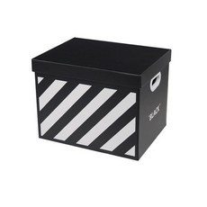 다용도 수납 종이 정리함 소품수납 리빙박스 보관함 27x20x17cm 블랙스트라이프, AI_04 27x20x17cm 화이트스트라이프, 27x20x17cm 화이트스트라이프, 1개