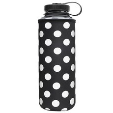 YR Nalgene 워터 쿨러 및 병 슬리브용 재사용 가능한 네오프렌 단열 슬리브 홀더 (블랙 473.2ml(16온스) 와이드 마우스), 48oz Wide Mouth, Polka Dots