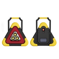 WIDE VIEW 太陽能充電COB三燈LED三角警示燈 汽車故障/車禍警示 反光三角架, 1個