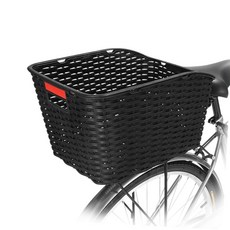 單車玩家 仿藤紋自行車後車籃 大容量耐用 後貨架車籃 腳踏車後籃 自行車後籃, 黑色, 1個
