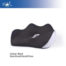 사무실 의자용 메모리폼 시트 쿠션 치질 꼬리뼈 완화 패드 미끄럼 방지 통기성 반동, 2. 검정색