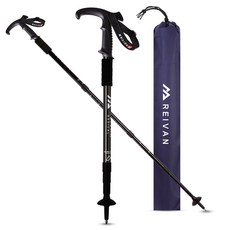 라이반 두랄루민 레디컬 4단 T자형 등산스틱 130Cm 2P, 라이반 레디컬 T자형 등산스틱 2P_블랙