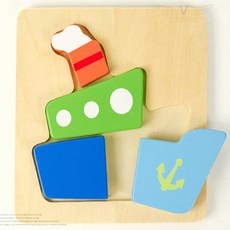 브이커머스 소근육발달장난감 원목 베이비퍼즐 보트