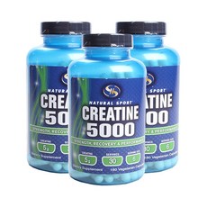 NATURAL SPORT 肌酸素食補充膠囊 5000IU, 3個, 180 件