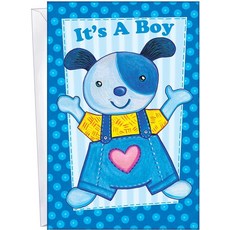 새로운 베이비 보이 카드 - 미국에서 제작 - (완벽) 봉투 포함 - 12.7 x 19.7cm(5 x 7.75x2.54cm) - 매우 튼튼한 우편물에 포 - 96274