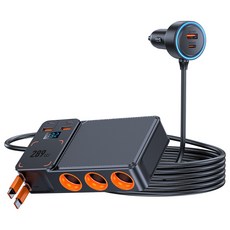 C39L 289W 車載充電器，一拖三多接口PD快充, 通用, C39L多接口擴展快充