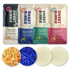 유아 아기 거품 목욕 천연거품입욕제 유황 청대솔트 알로에 버블 4종 세트, 4개, 160g