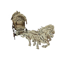 새로운 마차 모델 3D 입체 조립 장난감 나무 모델 키트 성인 DIY 퍼즐 목재 조립 모델 장식품 크리스마스 거실 테이블 쇼윈도우 홈장식 명절모임 할로윈 생일 새해 선물, 1개