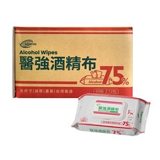 【醫強】75%酒精布/酒精擦/濕紙巾 隨身消毒清潔 10片/包, 12個, 60個裝