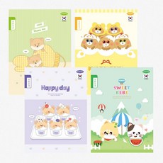 펜피아 1000 초등제본 8칸쓰기 노트, 랜덤 발송, 4개