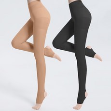 그레힙 1+1 여성 골프 스타킹 50D 발 고리 형 자외선 차단 압박 팬티스타킹 봄 가을, 1개, 커피+블랙