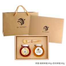 Mr.HONEY 蜂蜜先生 蜂蜜禮盒(240gX2), 1個, 泰國龍眼蜂蜜240g+荔枝蜂蜜240g