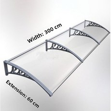 알루미늄 합금 차양막 비가림 마당 발코니 파티오 야외 지붕 오버행 보드 가정용 방수 내구성, 14 50x300cMECHATRONICS4 브래킷과 3