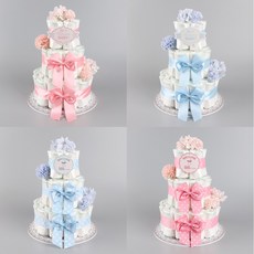 하우트 러블리2(1~5번 패키지) 기저귀케이크 DIY 만들기 재료 세트 5종 엄마표 백일상 돌상 (기저귀 미포함), 3.러블리 도트핑크, M(폭13cm) 60장, 1.출산선물용, 1개