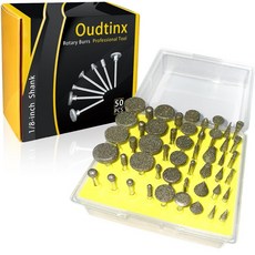 Dremel 로터리 툴용 Oudtinx 다이아몬드 코팅 연삭 헤드 버 세트 50개