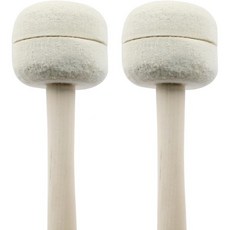 드럼 망치 울 펠트 스틱 미끄럼 방지 베이스 필수 악기 밴드 액세서리 2개 세트 베이지