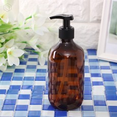[오늘의택] 욕실 샴푸 디스펜서 원통 용기 500ml 브라운 세제디스펜서 샴푸통