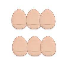 믹스MICS 미니 루틴 소프트 뷰티 메이크업 파우더 쿠션 퍼프 6P 세트(미니 투명 케이스 포함), 6개, 베이지