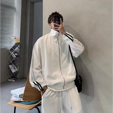 港式潮男雙杆衛衣套裝男慵懶運動風休閒寬鬆ins情侶百搭長袖長褲