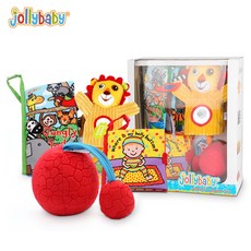 Jollybaby 新生兒啟蒙禮盒套裝 寶寶布書 嬰兒益智早教親子玩具, 新生兒啟蒙套裝, 1個