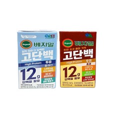 베지밀 고단백 두유 플레인 + 초코 혼합구성, 36개, 190ml