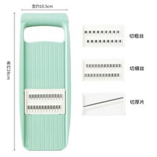 家用神器土豆絲切絲器多功能擦絲器廚房切片切菜加厚耐用, 1個, 淺綠色 標準款 三件套