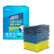 스카트 도톰한 일회용 양면 수세미, 혼합, 27개, 1개