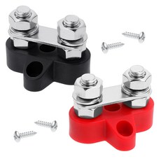 2 PCS 파워 디스트리뷰션 블록 버스 바 2v 200a 배터리 와이어 터미널 M8 트 자동차 마린 보트 레드 & 블랙 세트듀얼 56 드