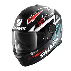 SHARK SPARTAN HE3464 全罩式安全帽 黑藍彩繪 內藏墨鏡 騎乘防護, 1個, L, 黑藍