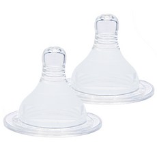 플로라(plora) 프리미엄 유두실감 젖꼭지(와이드형)-모음딜 젖꼭지, 느린단계(1~3개월), 2개