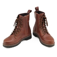 데이턴Daytona 바이크용 미들 부츠 28.0cm/남성용 천연 가죽 소가죽 풀그레인 레더 시프트 패드 내장 사이드 지퍼 HBS007 브라운 26348